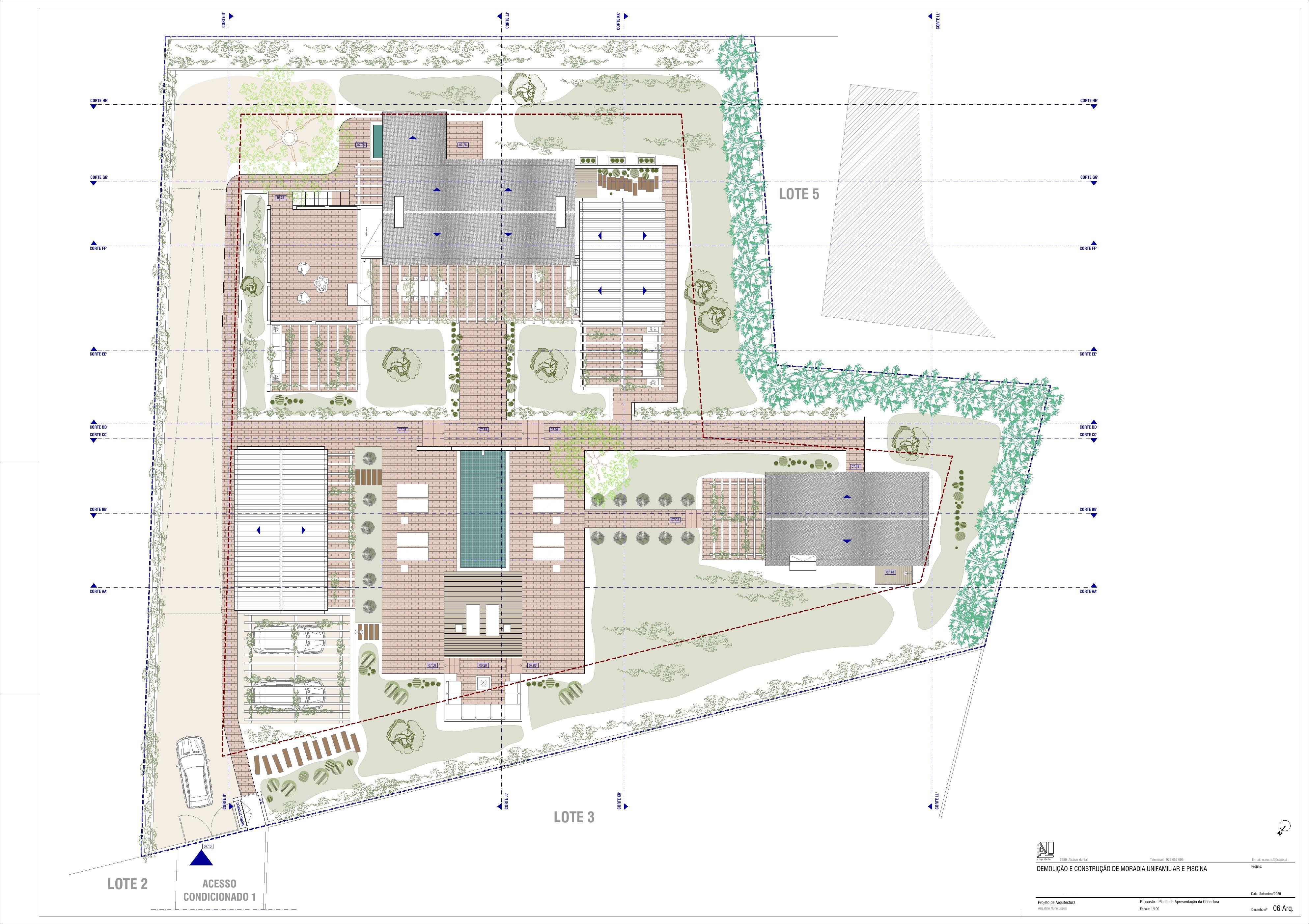 Masterplan of the plot and villa layout
